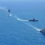 Navios componentes da Força-Tarefa Marítima da UNIFIL realizam exercícios de manobras táticas